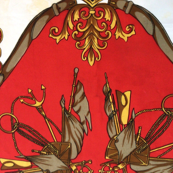 Sunkyungsa Nautical Scarf Red,Gold, Navy, White Size 32in x 35in - Picture 5 of 5